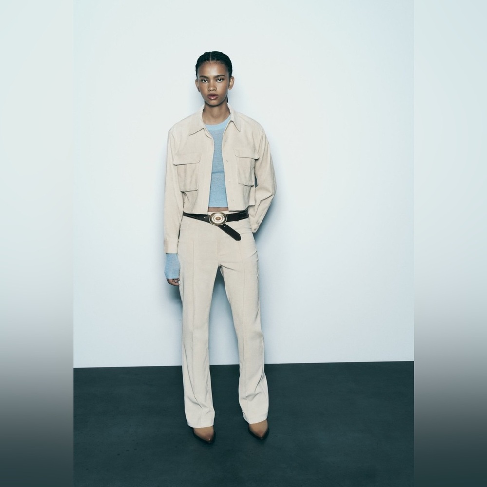 Zara Beige Corduroy Top and Pants - Picture 10 of 12
